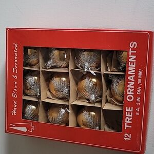 Tree Ornaments hand blown & decorated 11 count Vintage